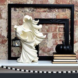 NEW Hauntingly Beautiful Flowy Ceramic 18" Ghost with Tealight Lantern